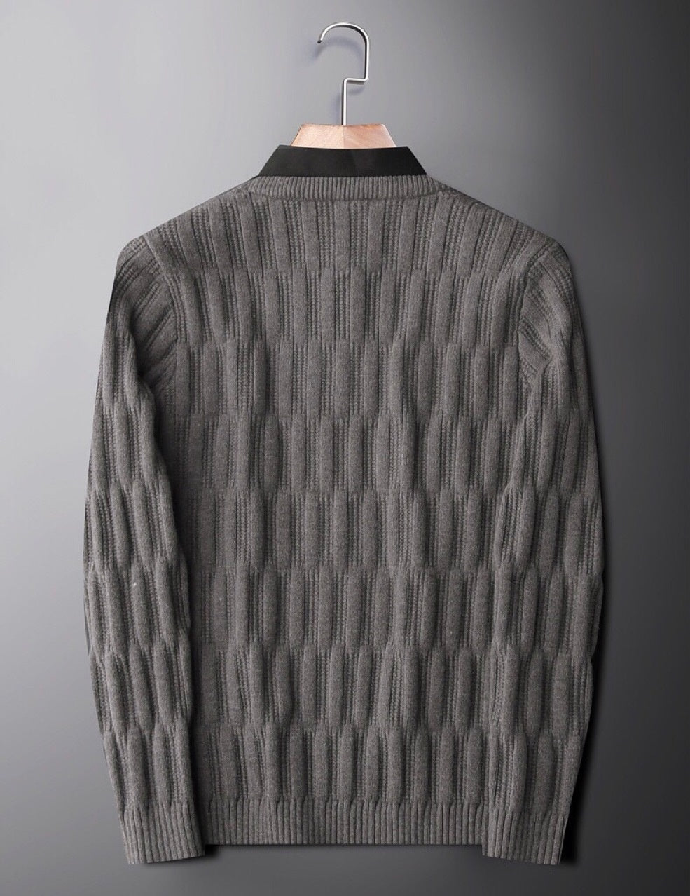 Reuben Men's Sweater - fabric and finish detail
