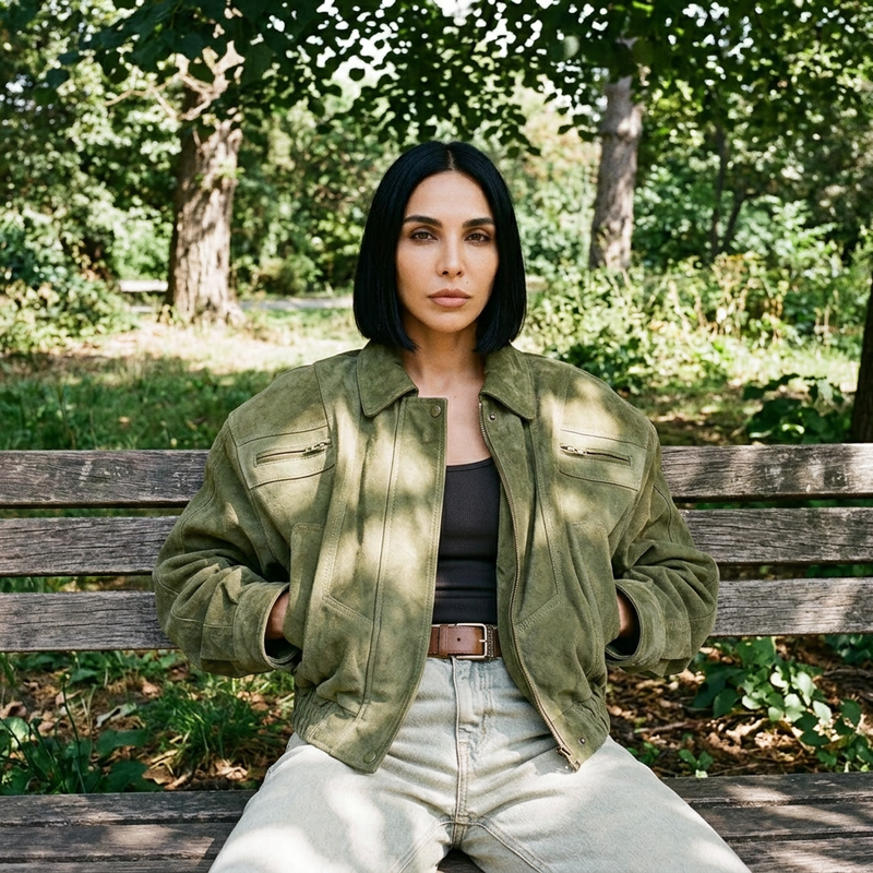 Veste Femme Bella | Suède Marron Rétro, Décontractée