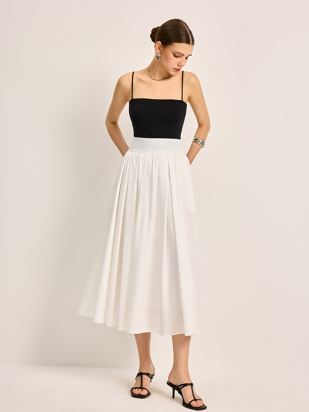 Eloise Women's Pleated Skirt - fabric and finish detail