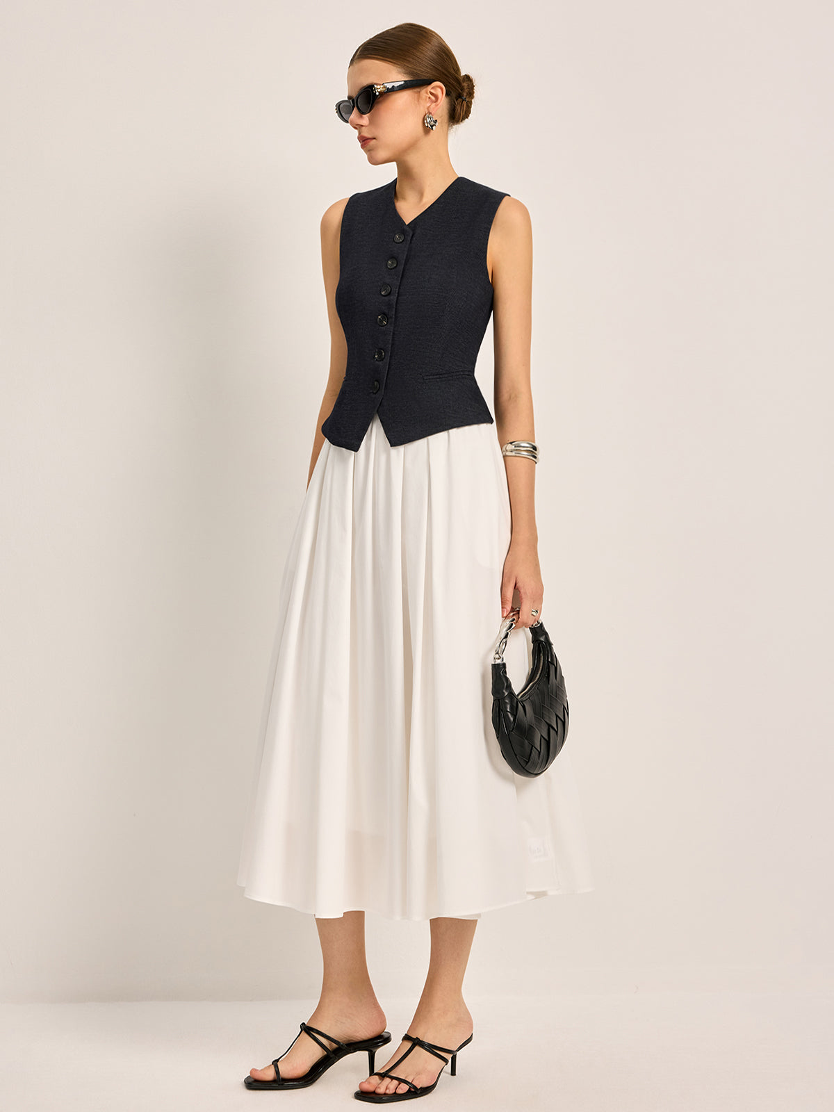 Eloise Women's Pleated Skirt - full-length view