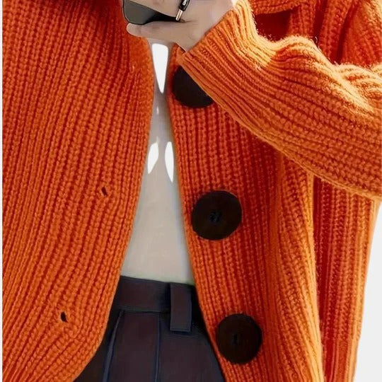 Rhea Women's Cardigan - fabric and finish detail