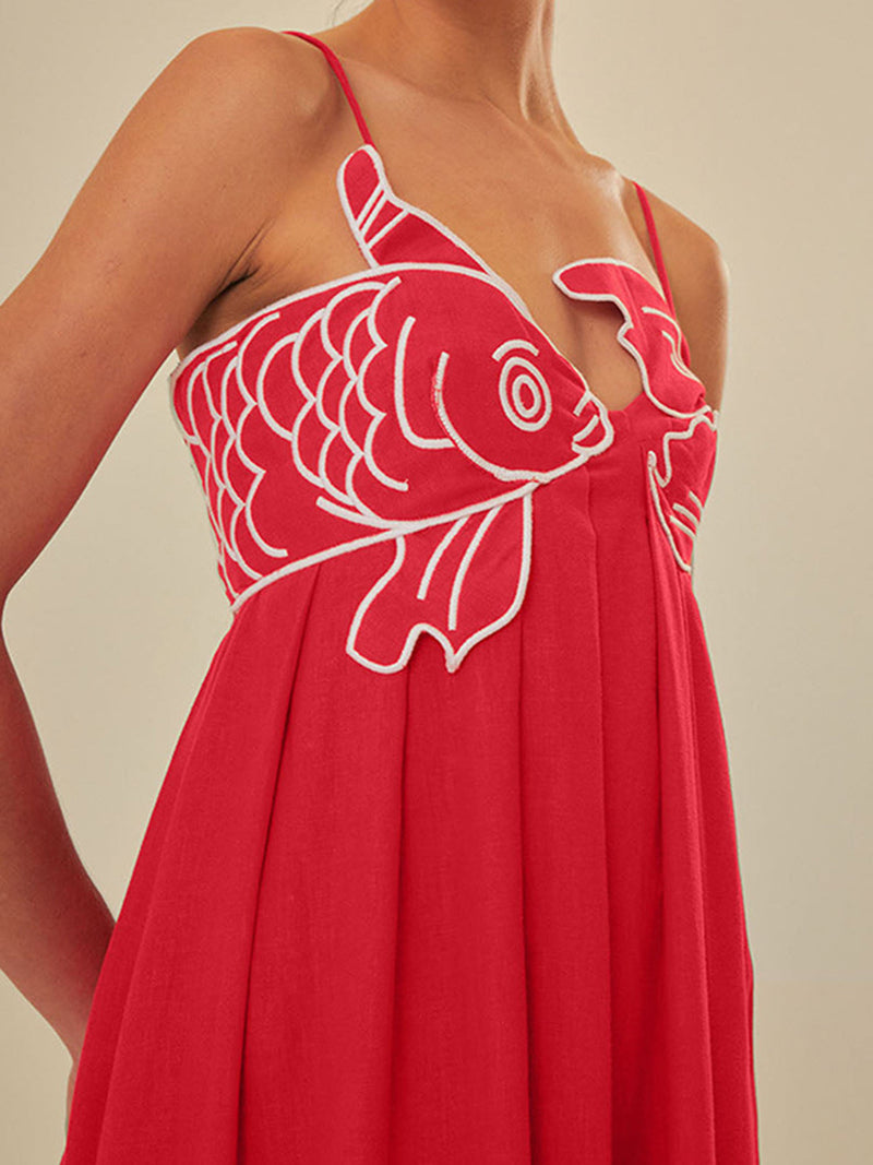 Wren Women's Midi Dress - fabric and finish detail