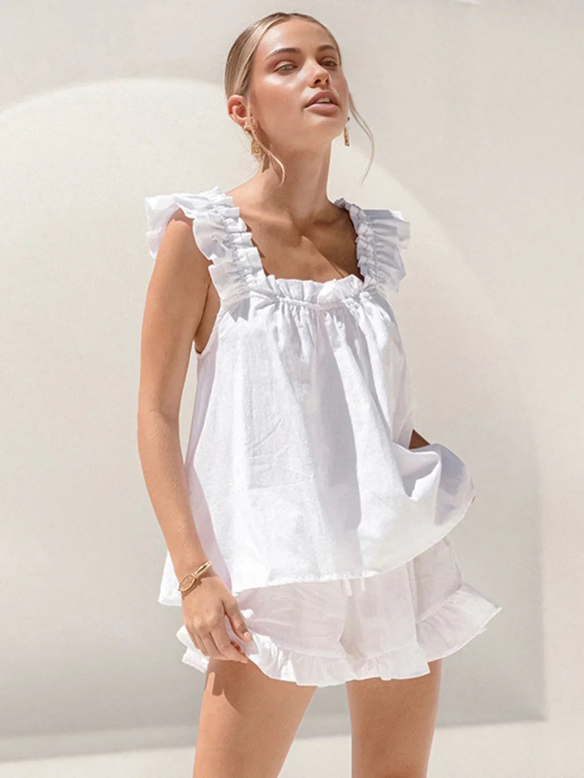 Esme Women's Ruffled Two-piece Set - front view