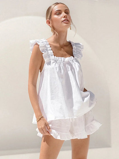 Esme Women's Ruffled Two-piece Set - front view
