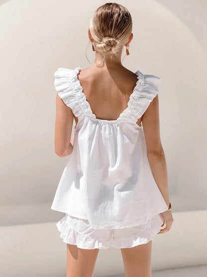 Esme Women's Ruffled Two-piece Set - close-up detail