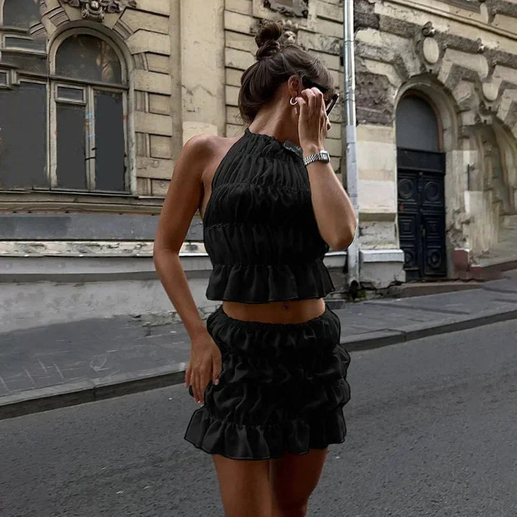 Imogen Women's Pleated Two-piece Set - back view