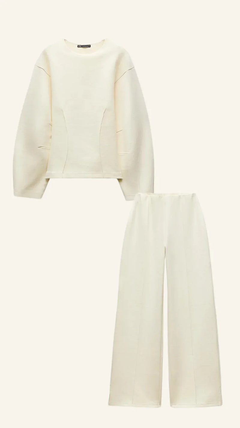 Ines Women's Two-piece Set | Black, White