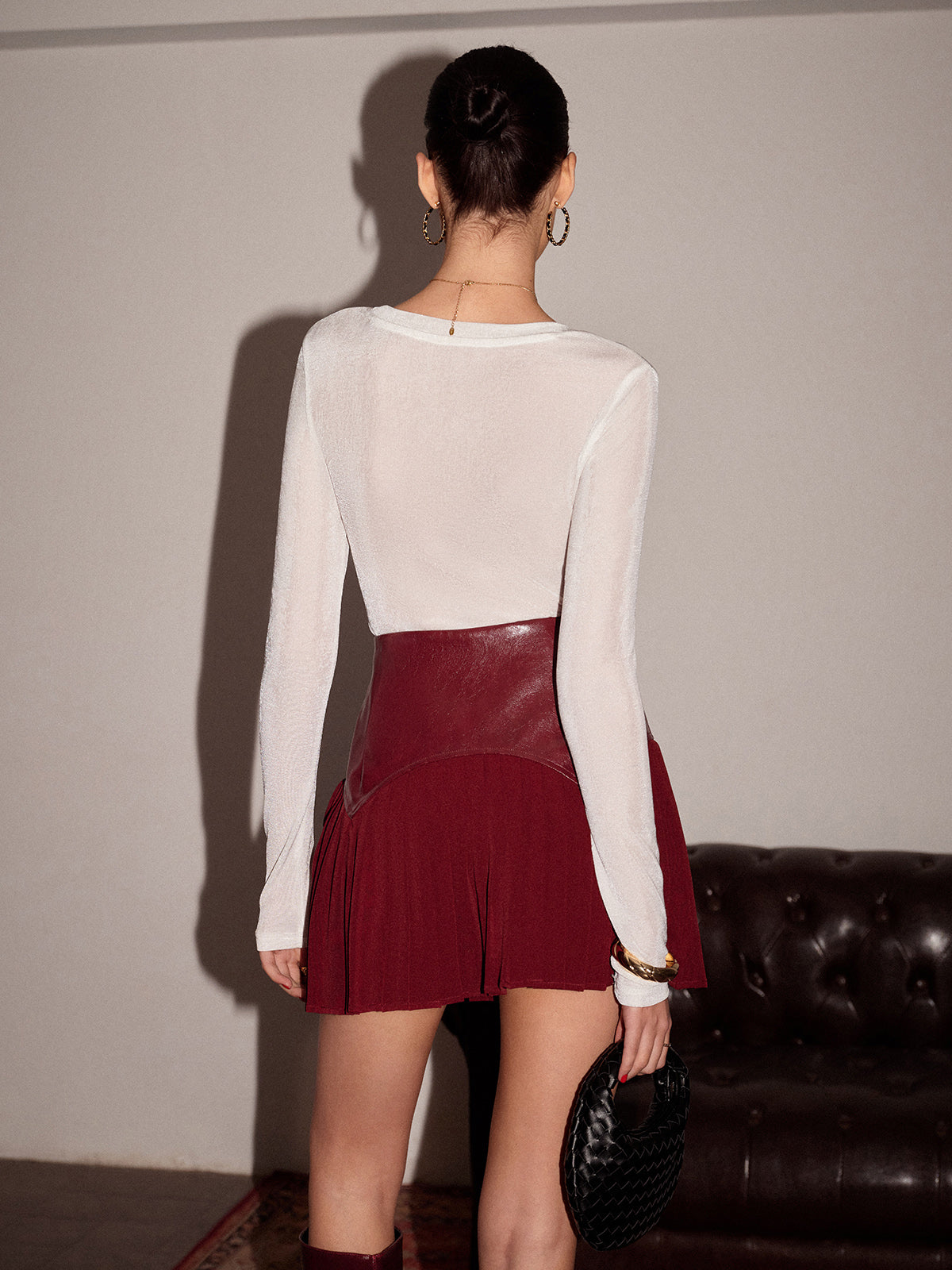 Freya Women's Pleated Skirt - close-up detail