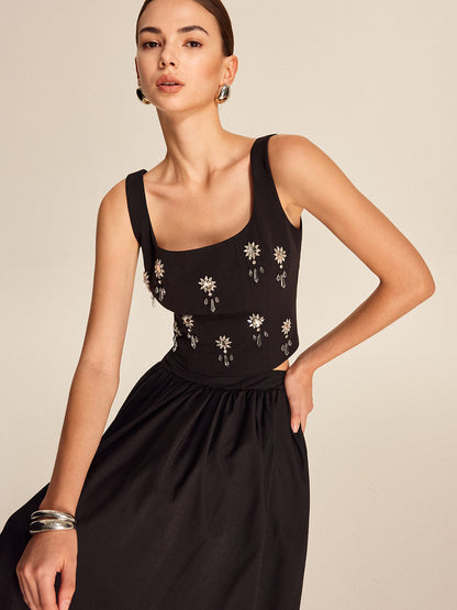 Xanthe Women's Floral Top - flat lay