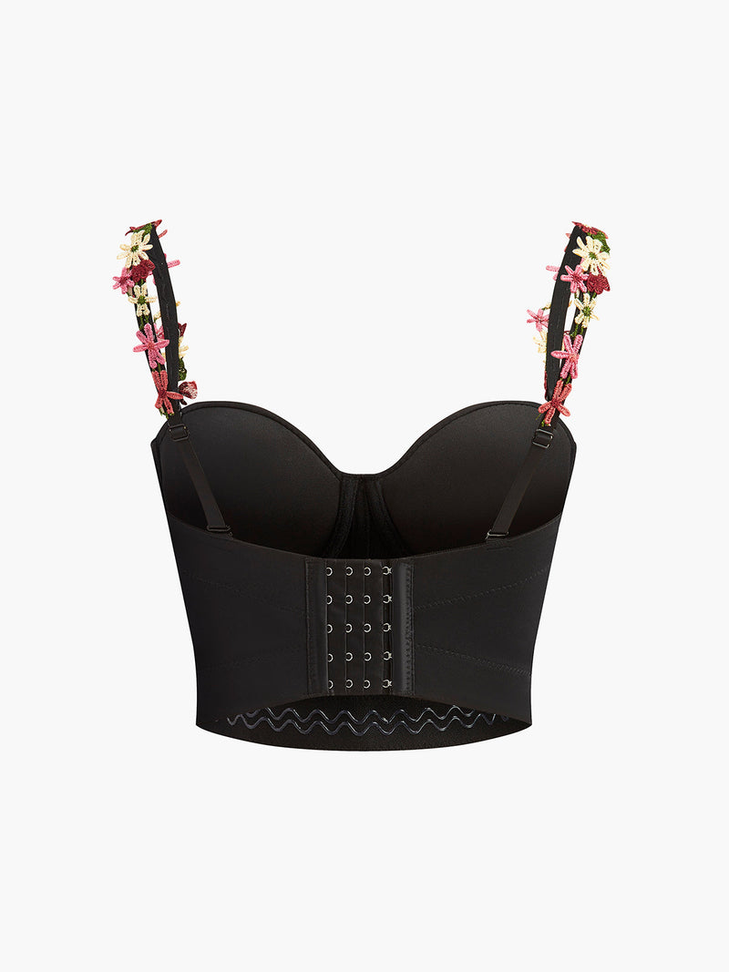 Nadia Women's Floral Corset Top - fabric and finish detail