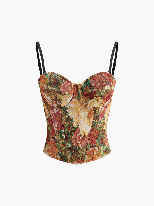 Kaia Women's Floral Corset Top - front view