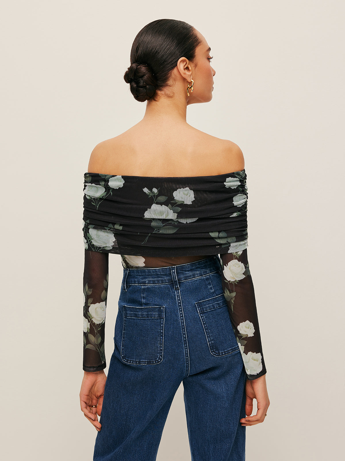 Winona Women's Floral Top - close-up detail