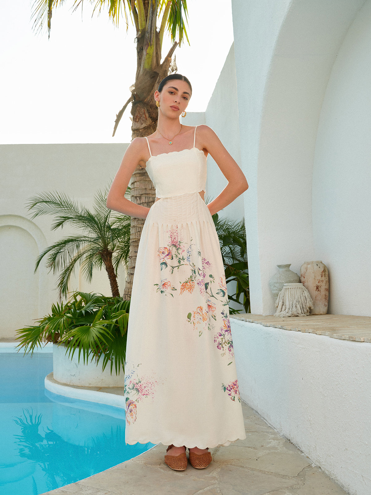Maren Women's Pleated Dress - full-length view