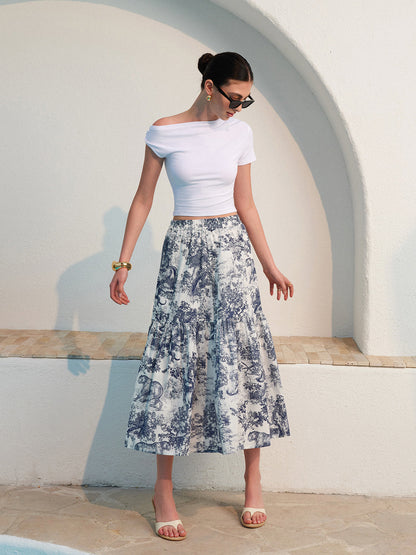 Elise Women's Ruffled Skirt - back view