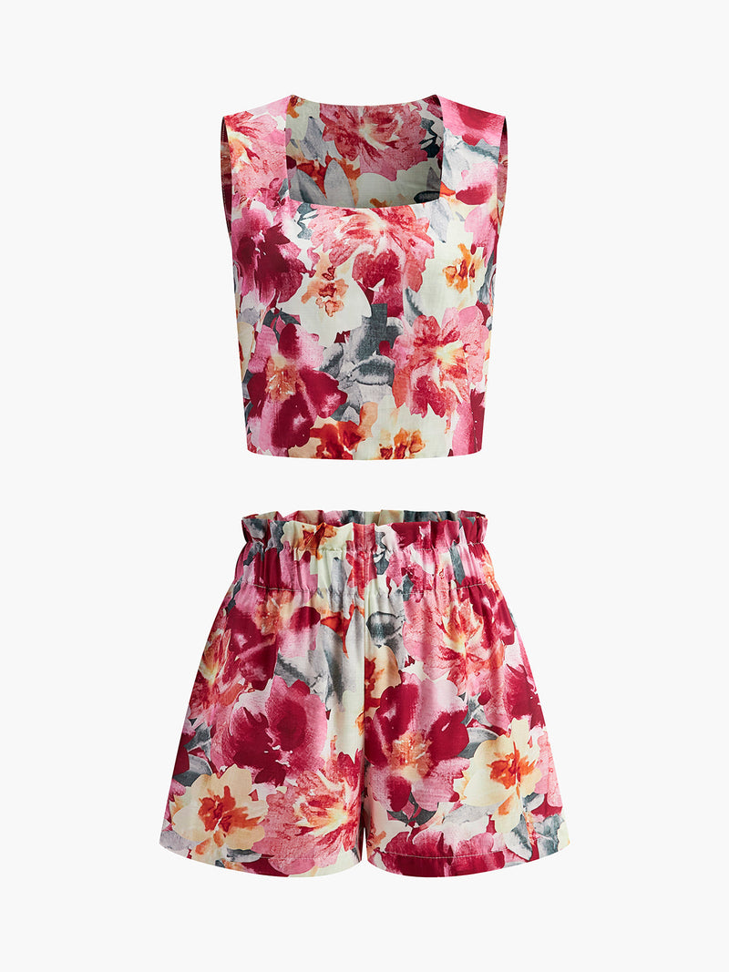 June Women's Floral Shorts | Sleeveless