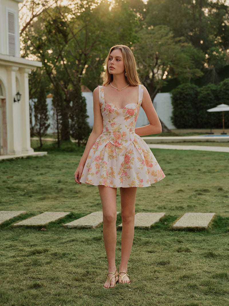 Kira Women's Floral Dress - fabric and finish detail