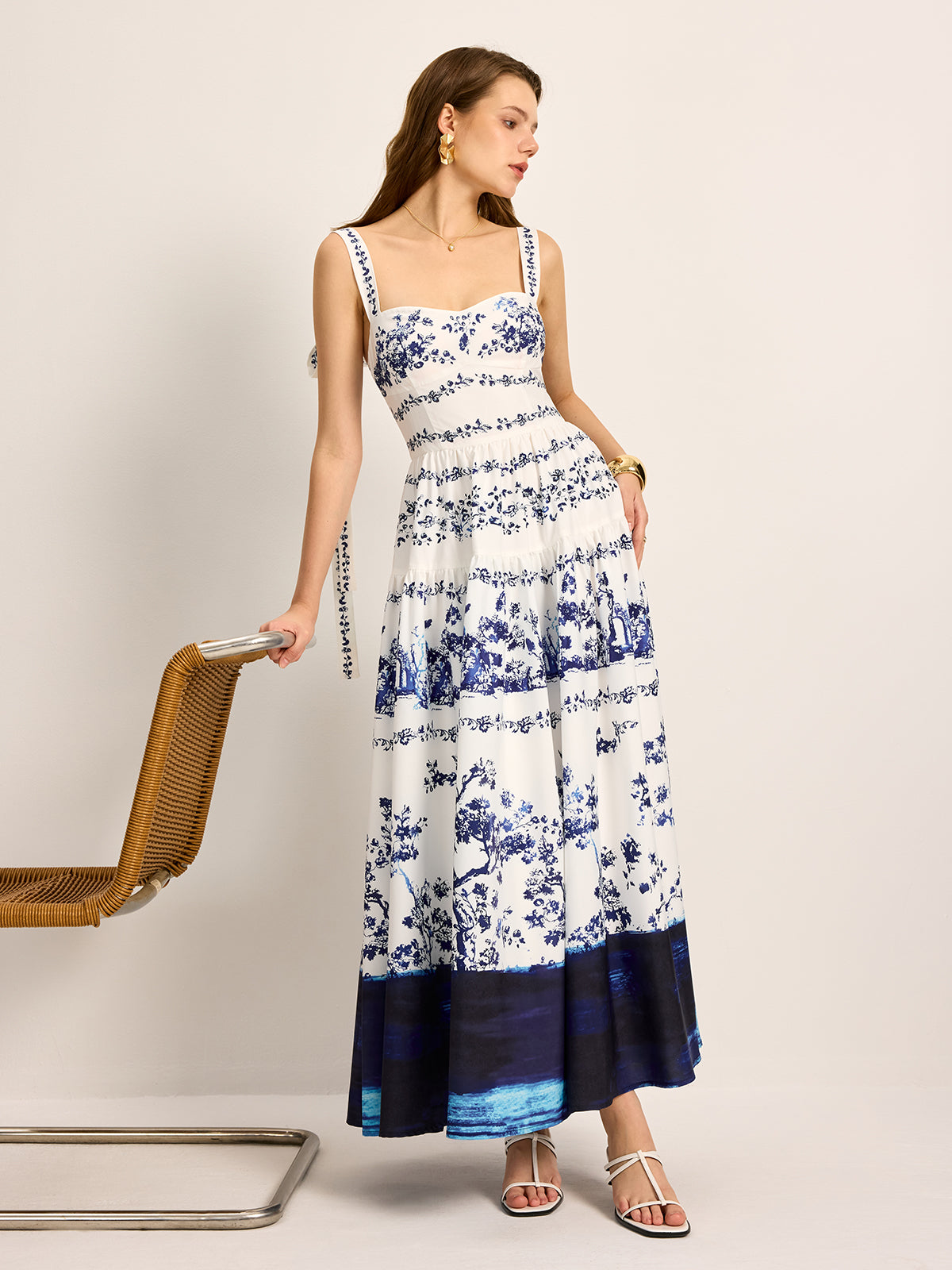 Yara Women's Pleated Dress - back view