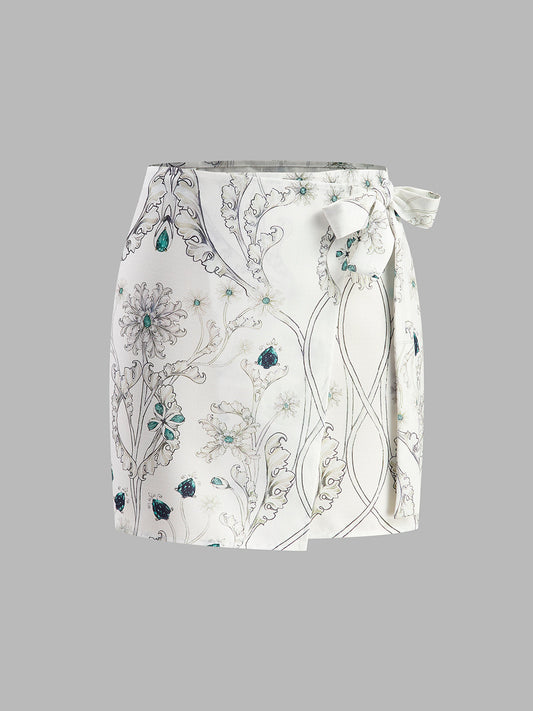 Genevieve Women's Floral Skirt - front view