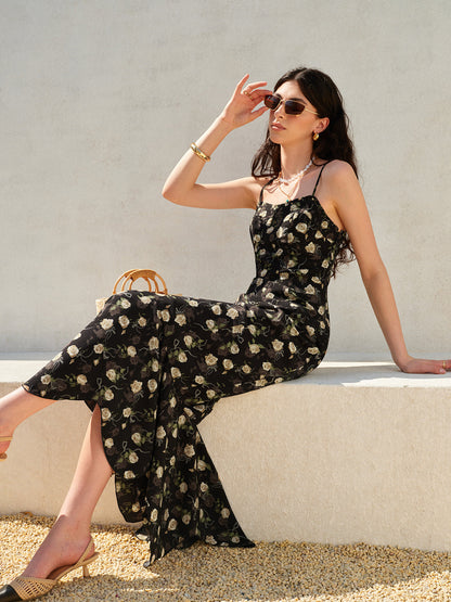 Delphine Women's Floral Dress - back view