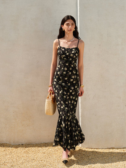 Delphine Women's Floral Dress - close-up detail