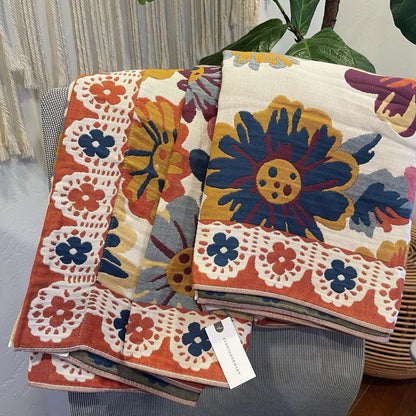 Reversible Cotton Bath Towel | Floral Print
