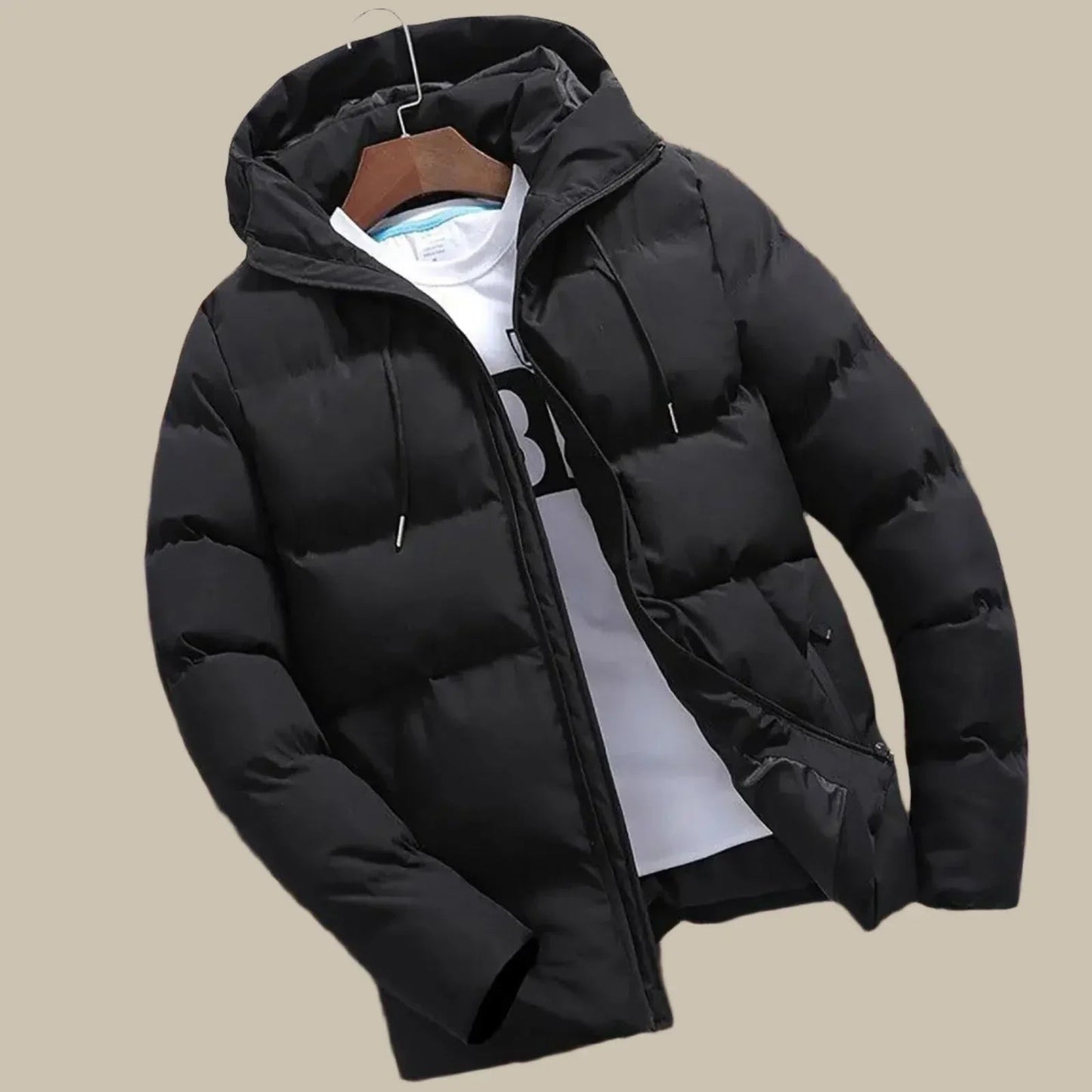 Xavier Men's Puffer Jacket - fabric and finish detail
