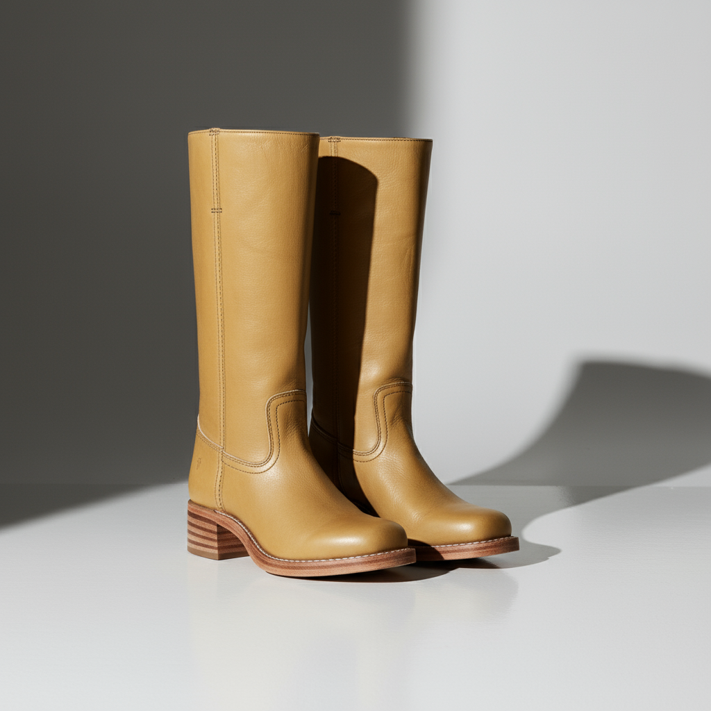 Bottes hautes pour femme Kira | Talon empilé, bout rond classique