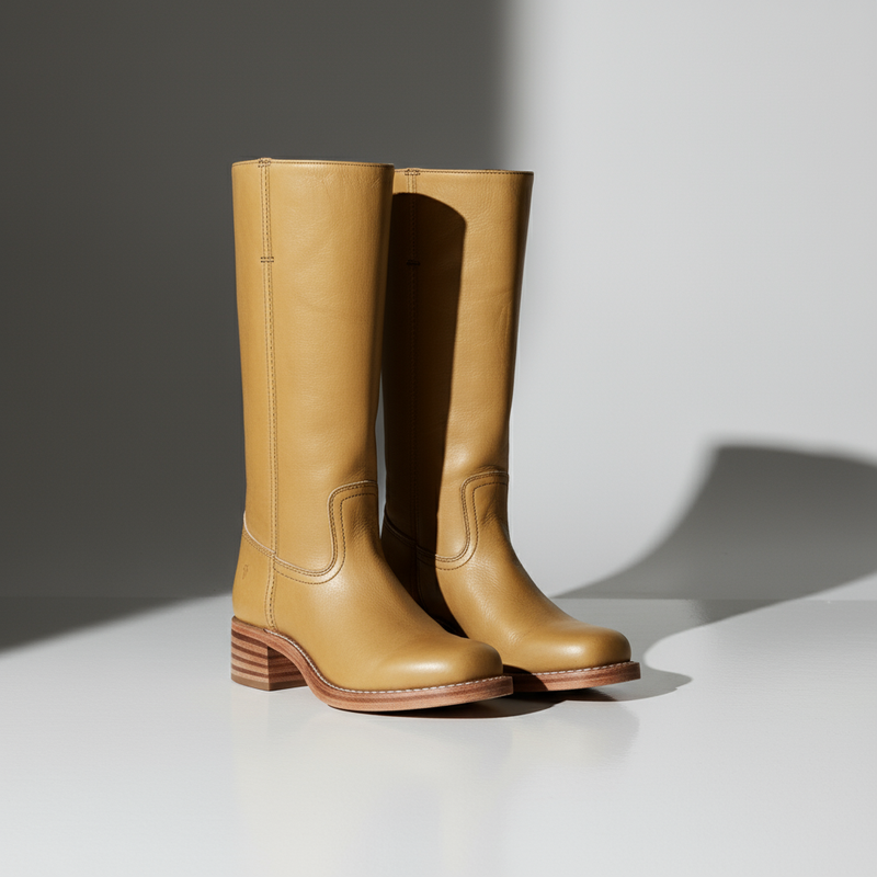 Bottes hautes pour femme Kira | Talon empilé, bout rond classique