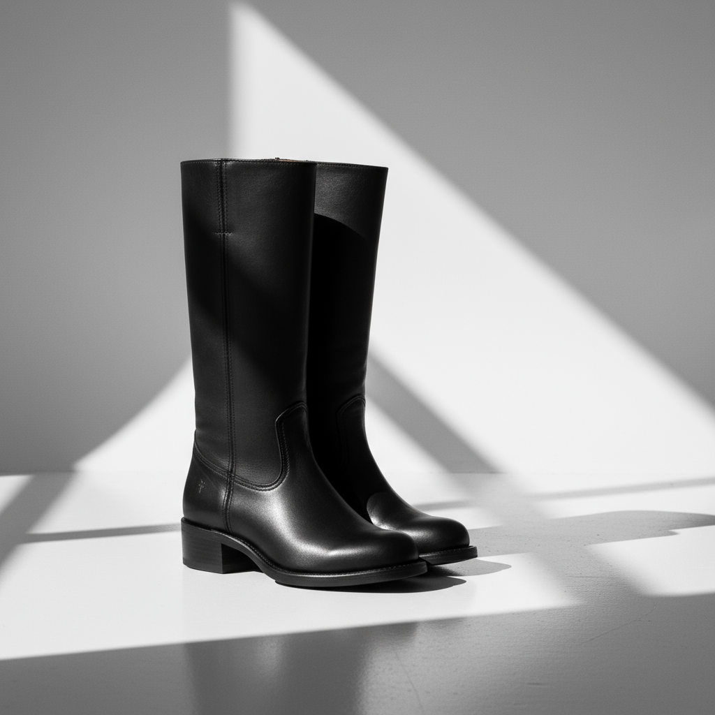 Bottes hautes pour femme Kira | Talon empilé, bout rond classique