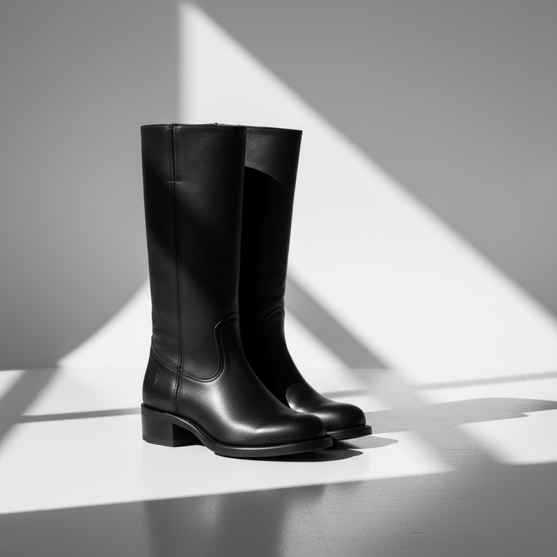 Bottes hautes pour femme Kira | Talon empilé, bout rond classique