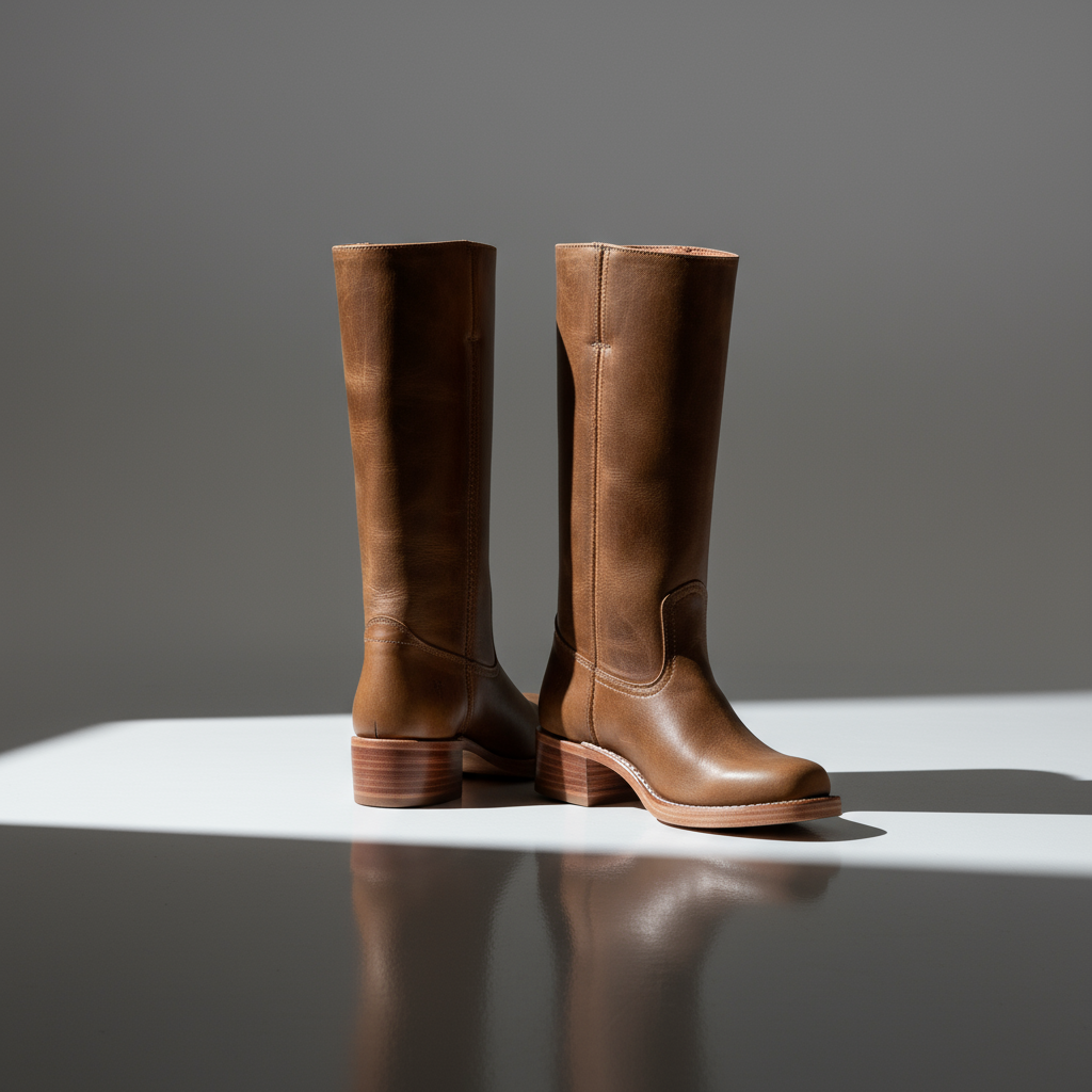 Bottes hautes pour femme Kira | Talon empilé, bout rond classique