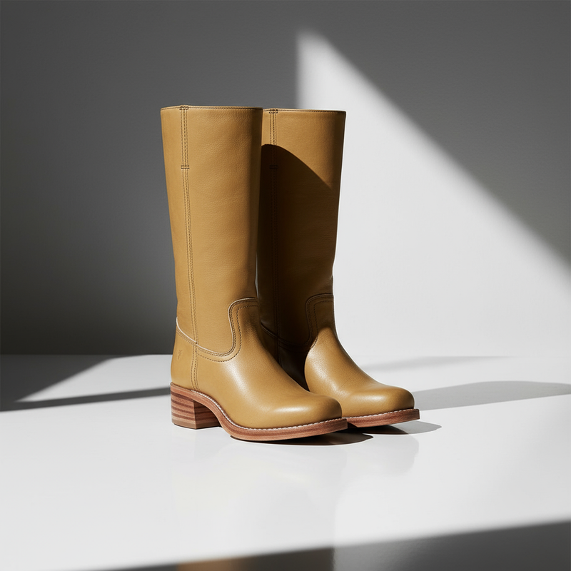 Bottes hautes pour femme Kira | Talon empilé, bout rond classique