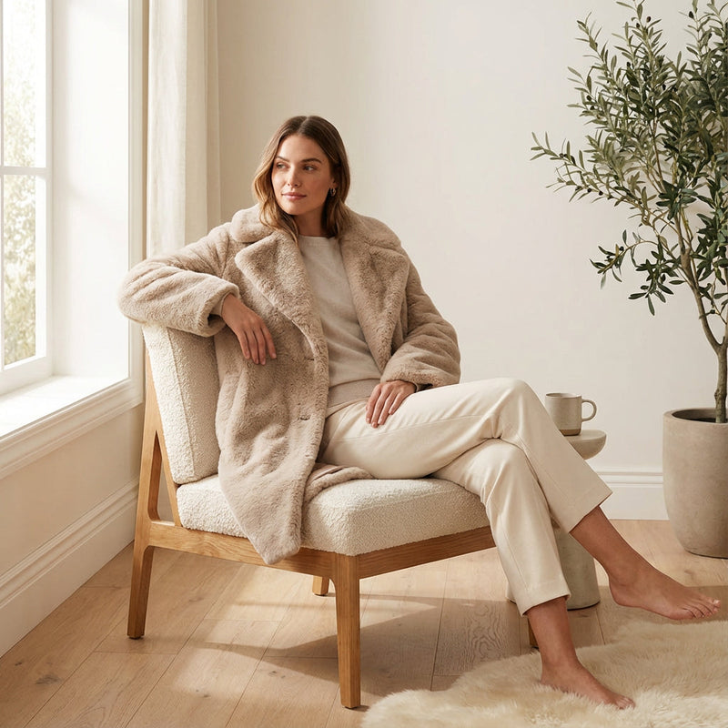 Manteau d'hiver pour femmes Olivia | Douce fausse fourrure, coupe oversize