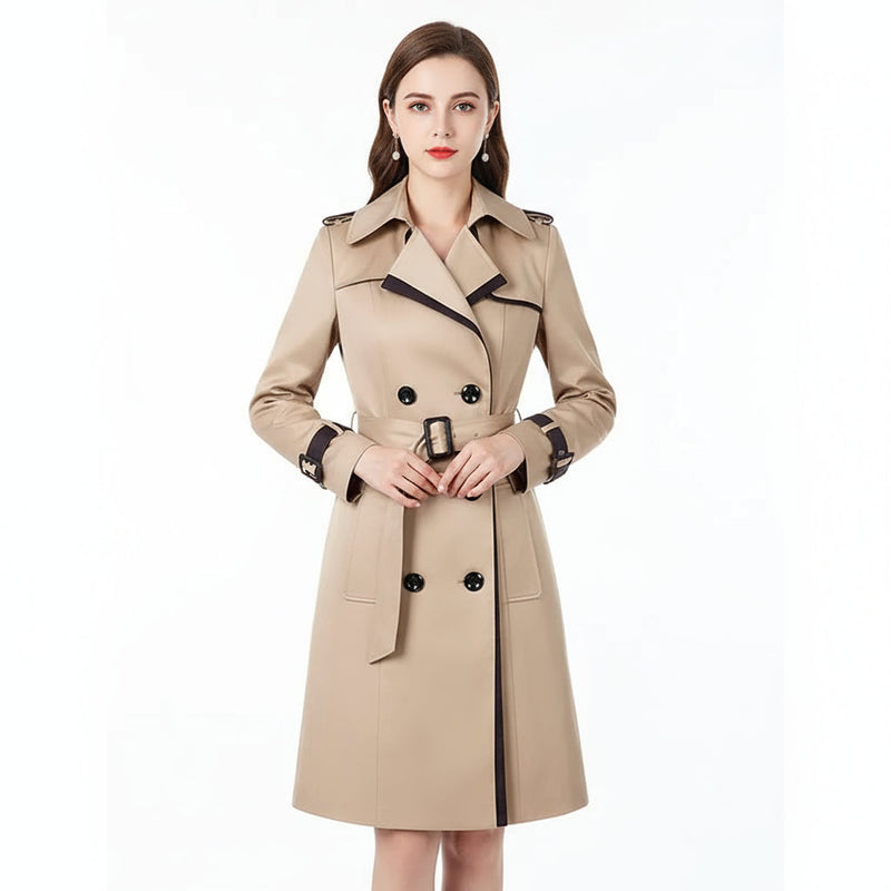 Trench-Coat Femme Elora | Coupe Croisée, Mélange Coton