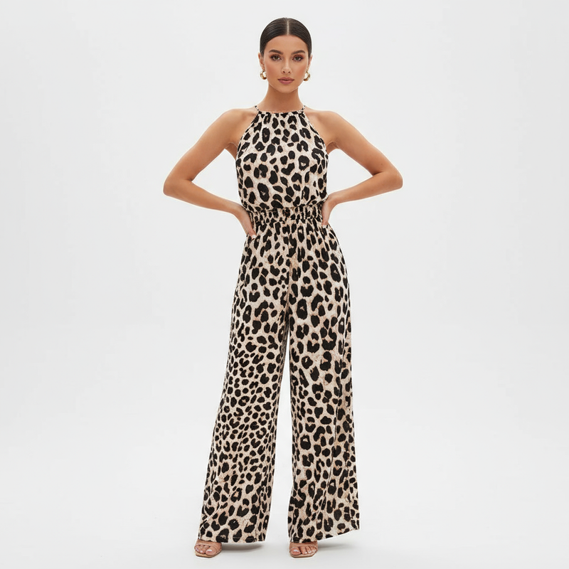 Quarry Laurel Women's Jumpsuit | Leopard Print, Wide Leg Design
