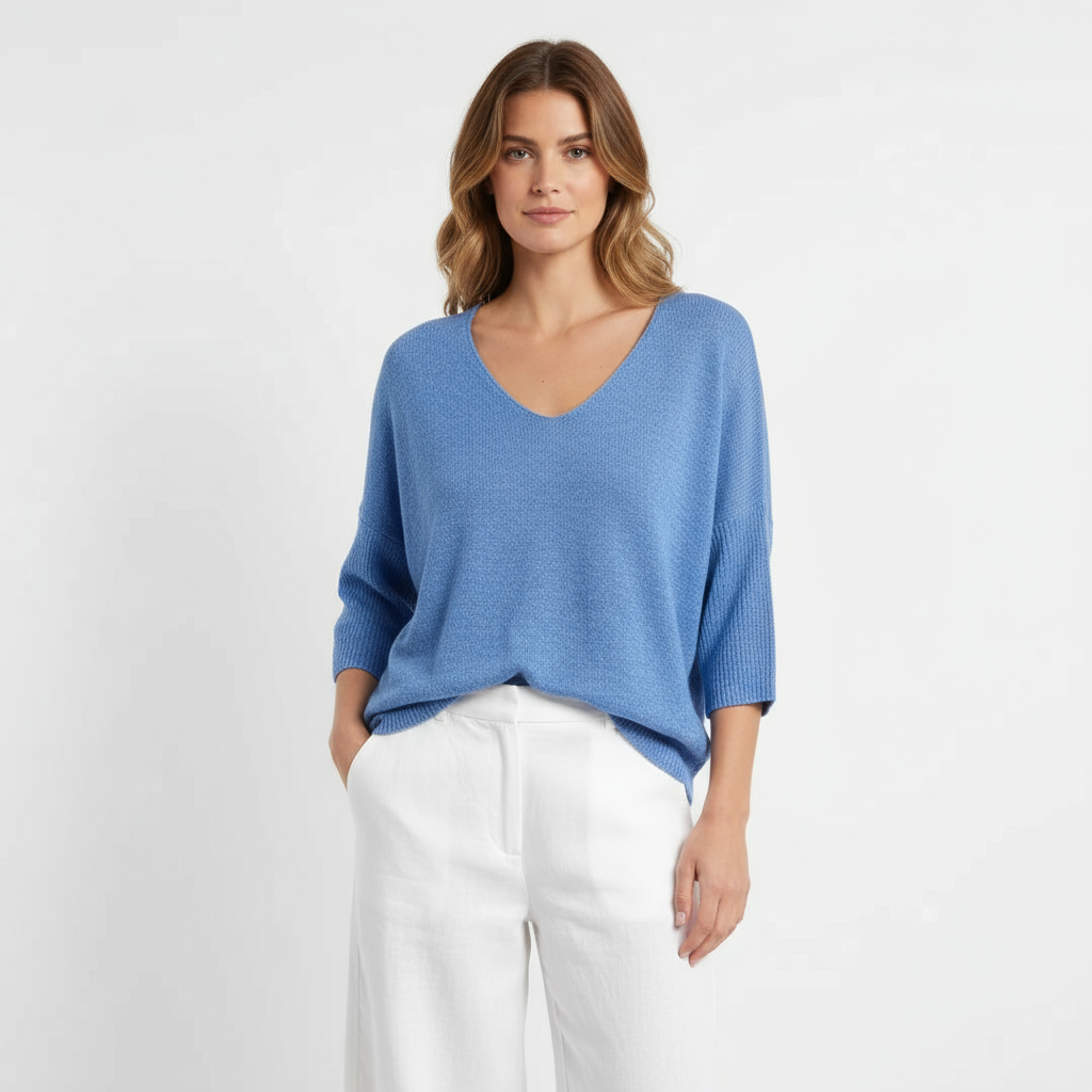 Top Femme Vera | Coupe Décontractée à Col V, Top Casual pour Sortir