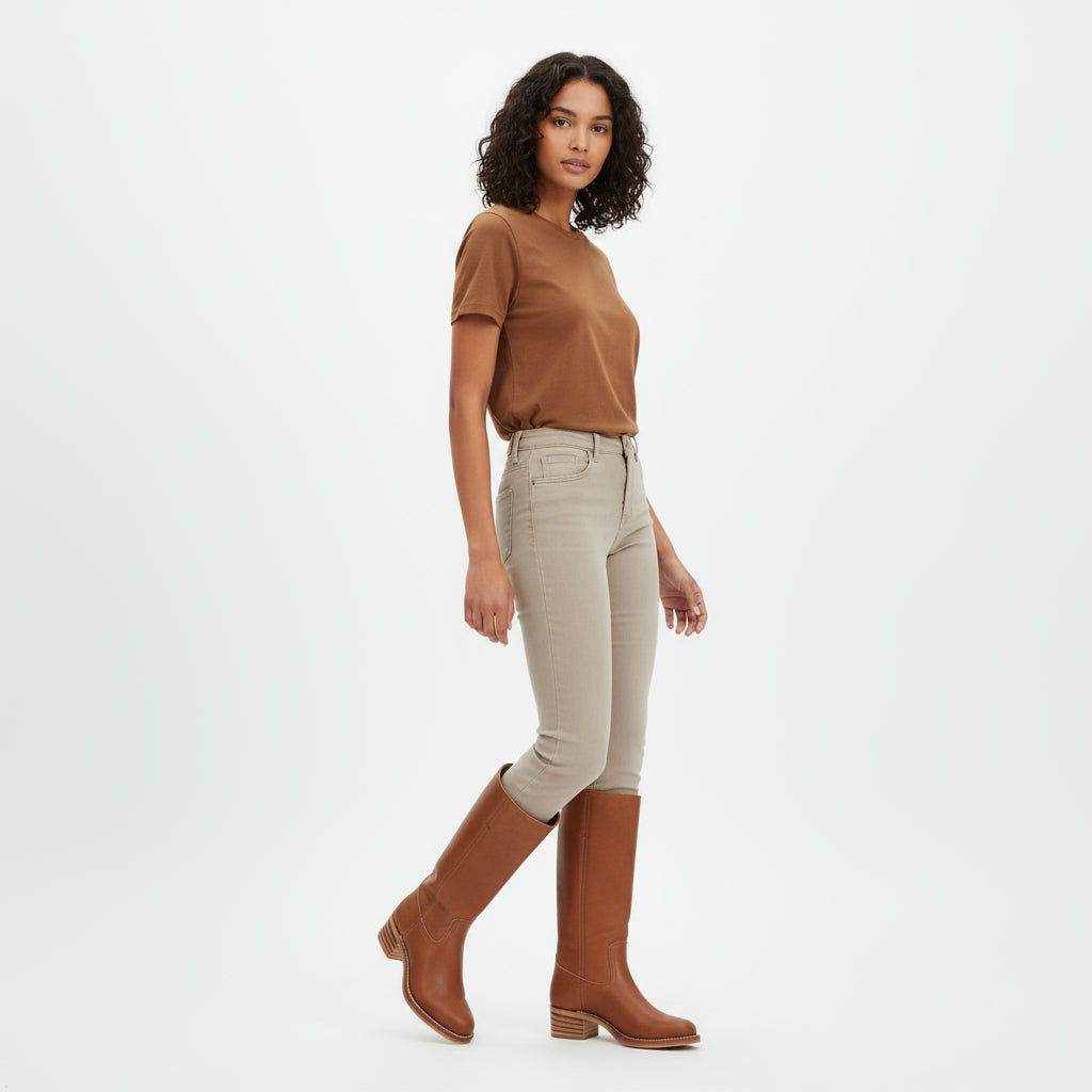 Bottes hautes pour femme Kira | Talon empilé, bout rond classique