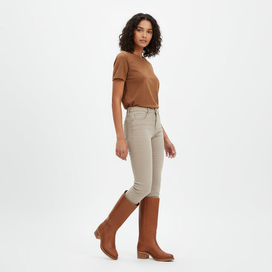 Bottes hautes pour femme Kira | Talon empilé, bout rond classique