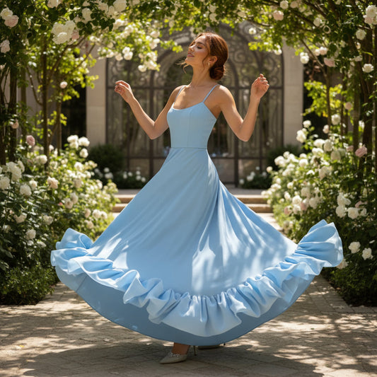 Vestido Midi para Mujer Keira | Diseño de Bustier con Volantes, Vestido de Verano Elegante