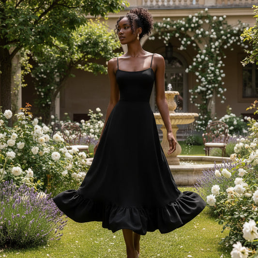 Vestido Midi para Mujer Keira | Diseño de Bustier con Volantes, Vestido de Verano Elegante