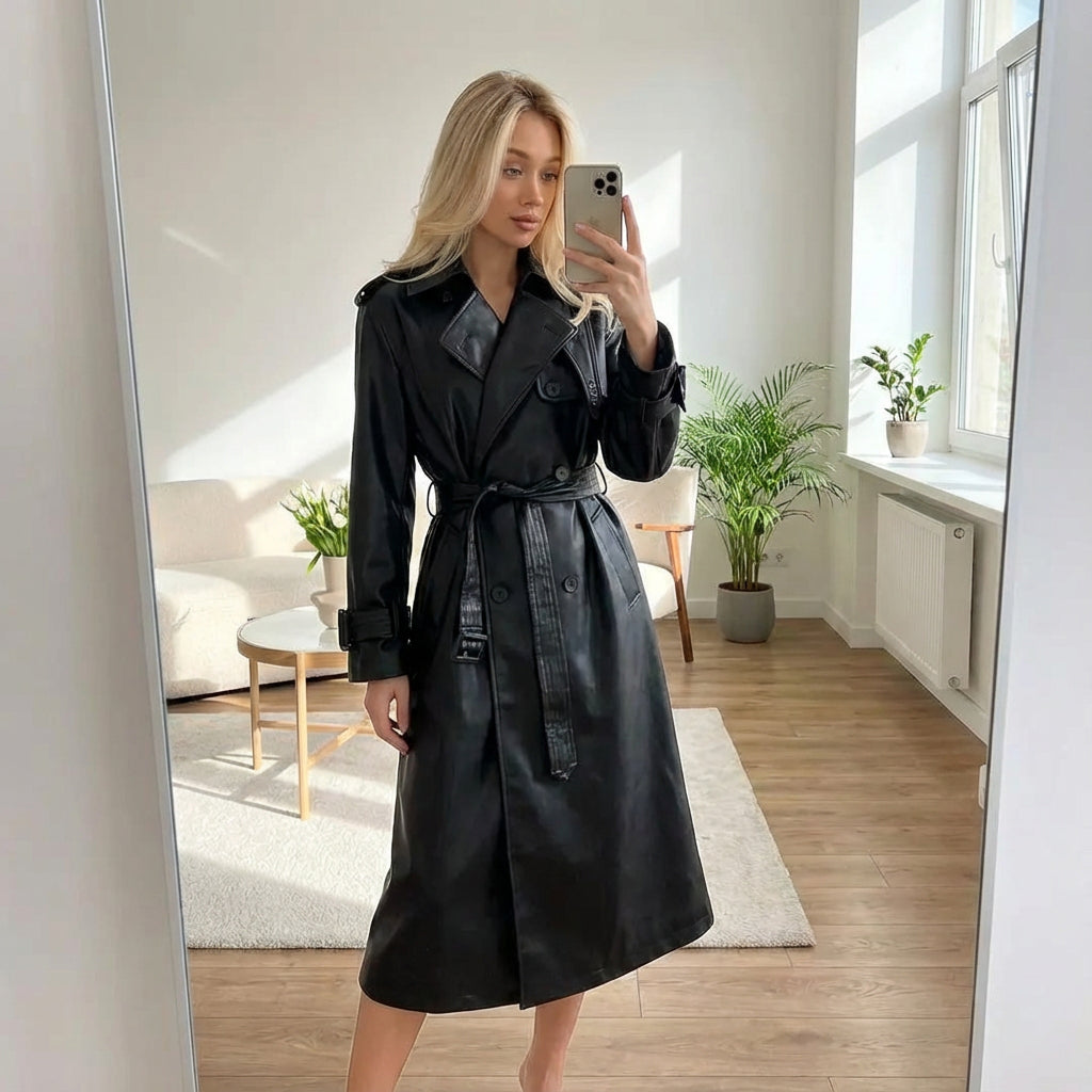 Trench-coat pour femme Marcelline | Double boutonnage, design ceinturé