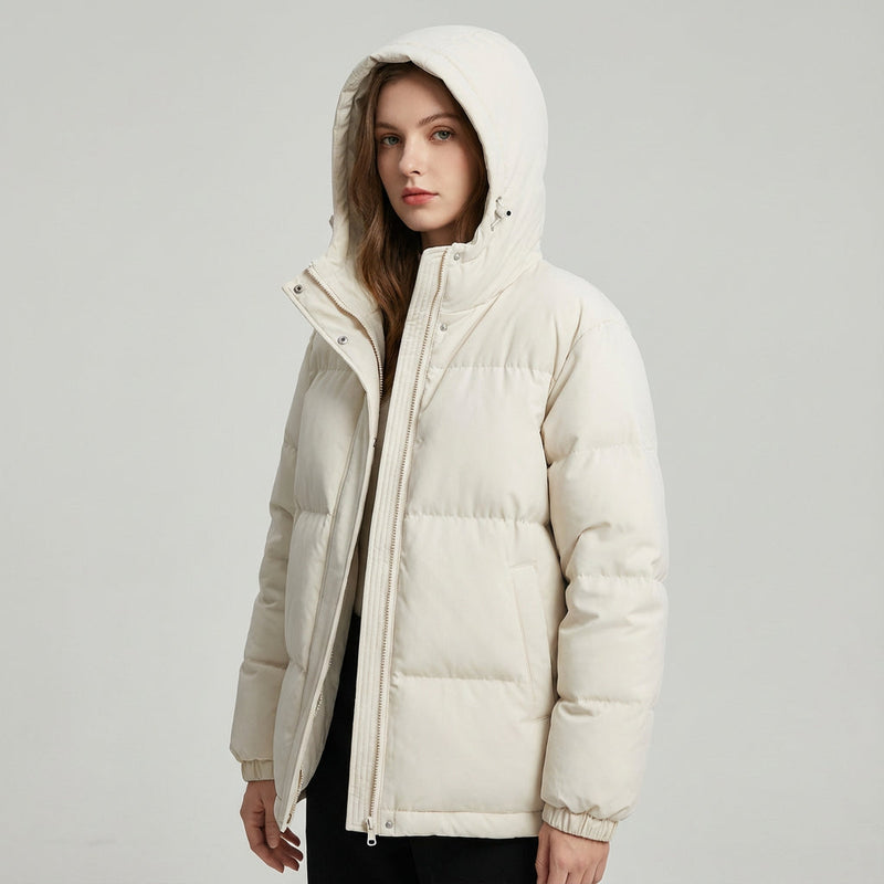 Cleo Women's Black Puffer Jacket | Insulated with Hood, Stylish Winter Jacket