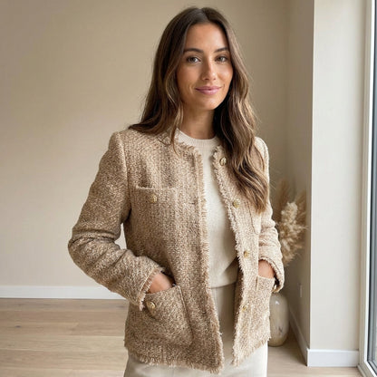 Veste Femme Rowena | Tweed Classique, Style Élégant à Boutons