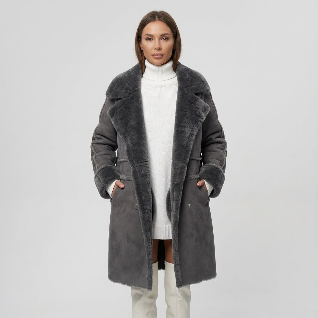 Manteau d'hiver grande taille pour femmes Kaia | Doublure en fausse fourrure pelucheuse, design élégant