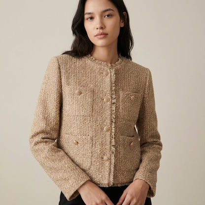 Veste Femme Rowena | Tweed Classique, Style Élégant à Boutons