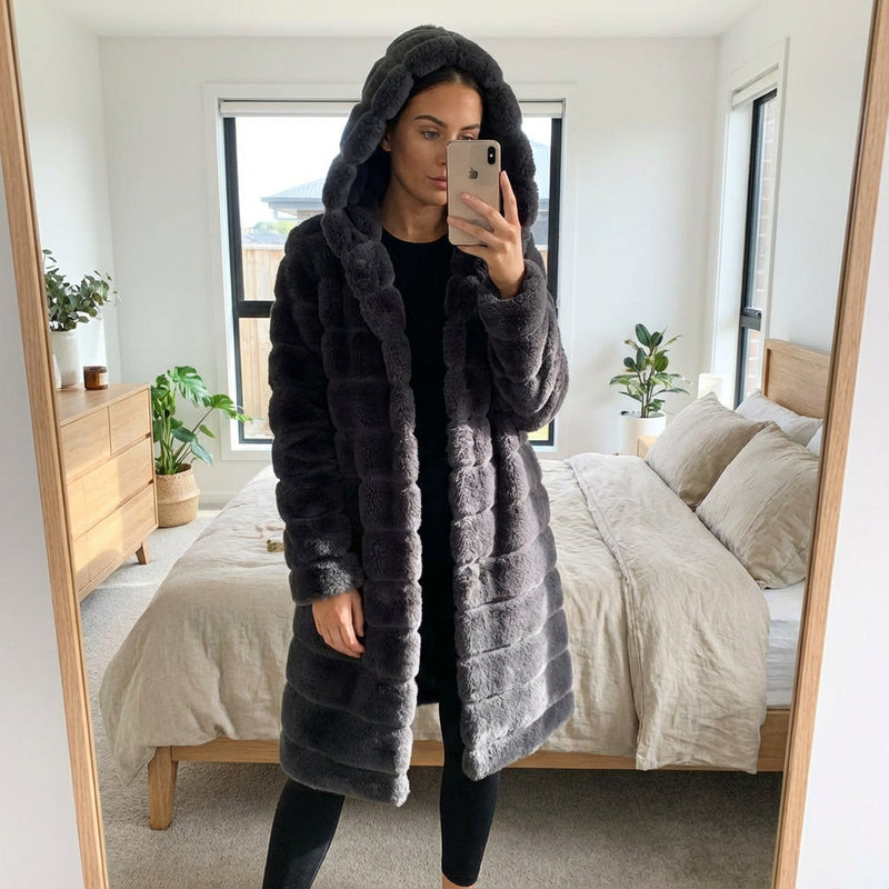 Manteau en fausse fourrure pour femmes Calla | Design élégant à boutons, essentiel d'hiver