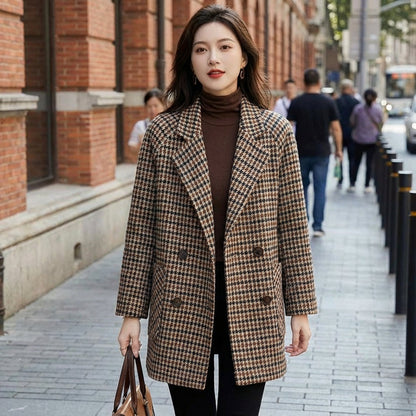 Manteau pour femmes Mia | Carreaux vintage, double boutonnage