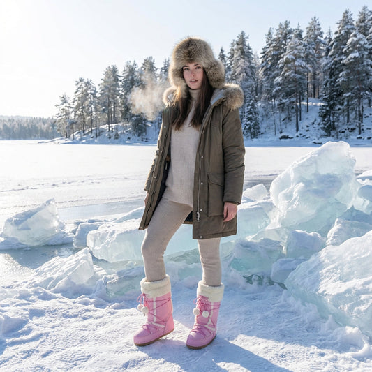 Bottes de neige pour femmes Pinky | Peluche chaude, bottes d'hiver confortables à plateforme