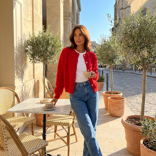 Cardigan tricoté Arlina pour femme | Boutons sur le devant, manches longues