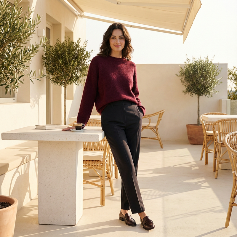 Pull tricoté Selene pour femme | Coupe décontractée, manches longues